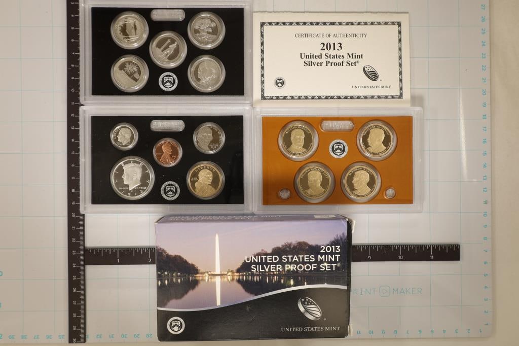 2013 US SILVER PROOF SET (WITH BOX) AND CERT. (1 of 2)