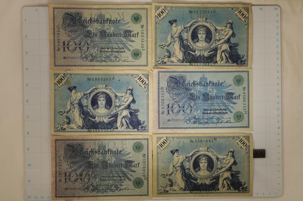 6-1908 GERMAN 100 MARK BILLS (1 of 2)
