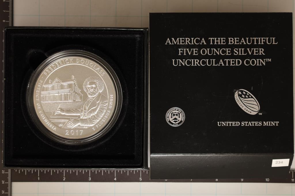 5 TROY OZ. .999 FINE SILVER UNC 2017-P FREDERICK (1 of 3)