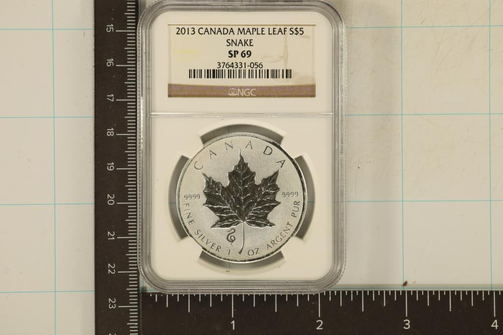 2013 CANADA $5 SILVER MAPLE LEAF SNAKE NGC SP69 (1 of 2)