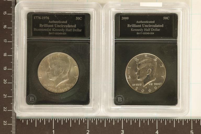 1976 & 2000 KENNEDY HALF DOLLARS BOTH BU (1 of 2)