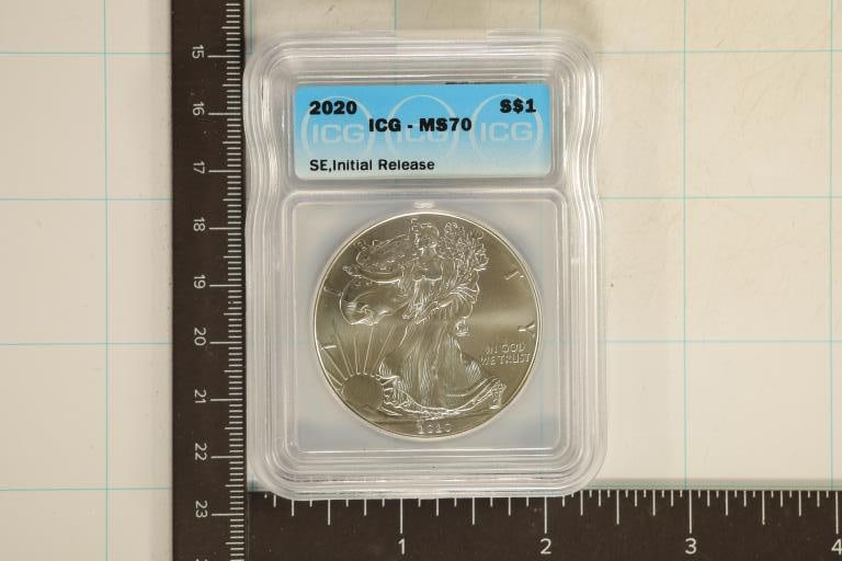 2020 1 OZ. SILVER AMERICAN SILVER EAGLE ICG MS70 (1 of 2)