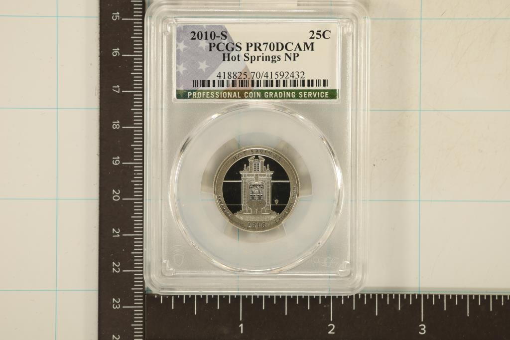 2010--S HOT SPRINGS N.P. QUARTER PCGS PR70 DCAM: WATCH FOR OUR NEXT AUCTION ON MONDAY DEC. 2ND, 2024 AT 7 PM EST