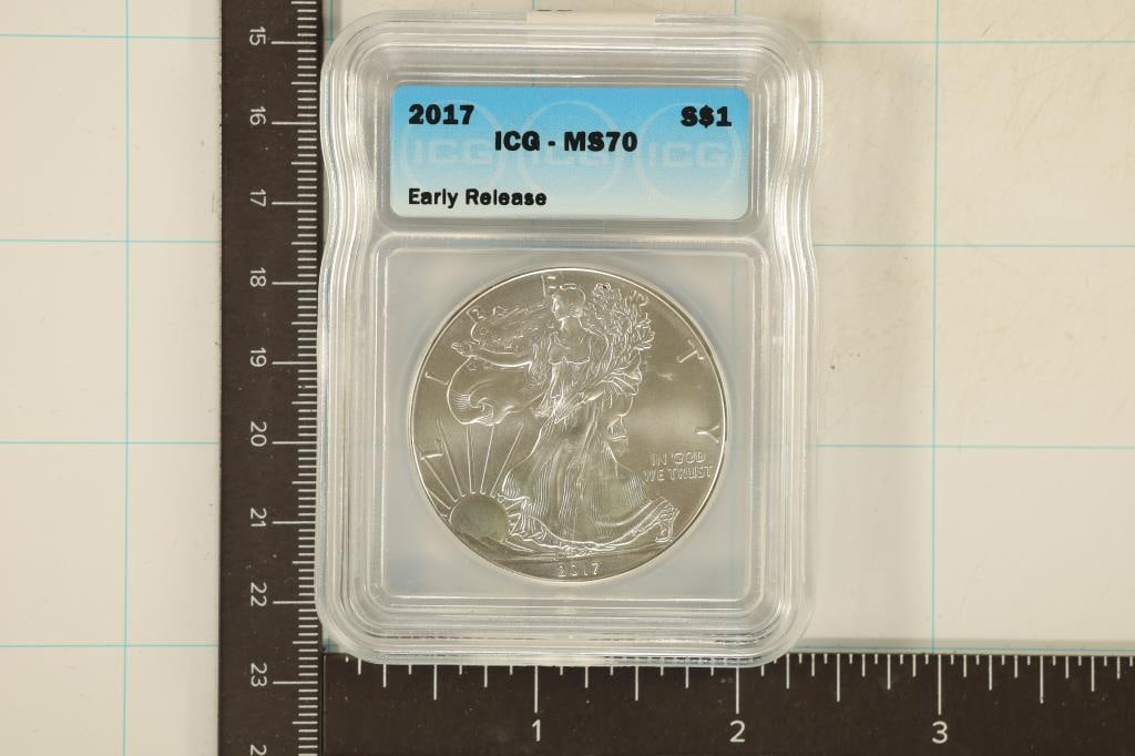 2017 AMERICAN SILVER EAGLE 1 OZ. ICG MS70 (1 of 2)