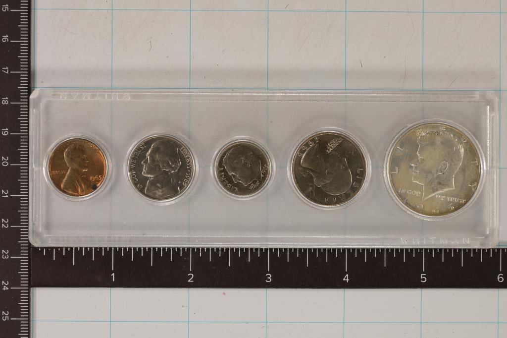 1965-P US 5 COIN YEAR SET IN WHITMAN PLASTIC CASE (1 of 2)