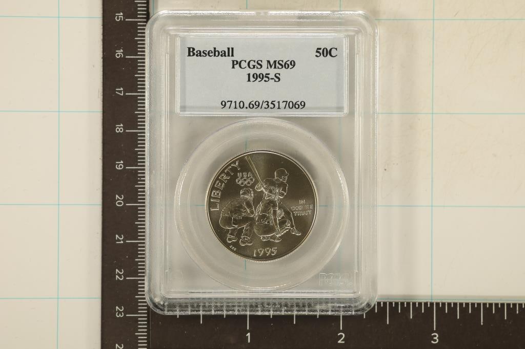 1995-S BASEBALL US HALF DOLLAR PCGS MS69 (1 of 2)