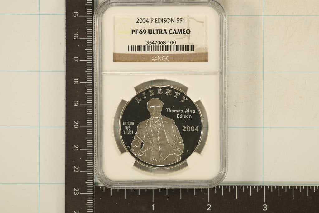 2004-P EDISON PF SILVER DOLLAR NGC PF69 ULTRA CAM (1 of 2)