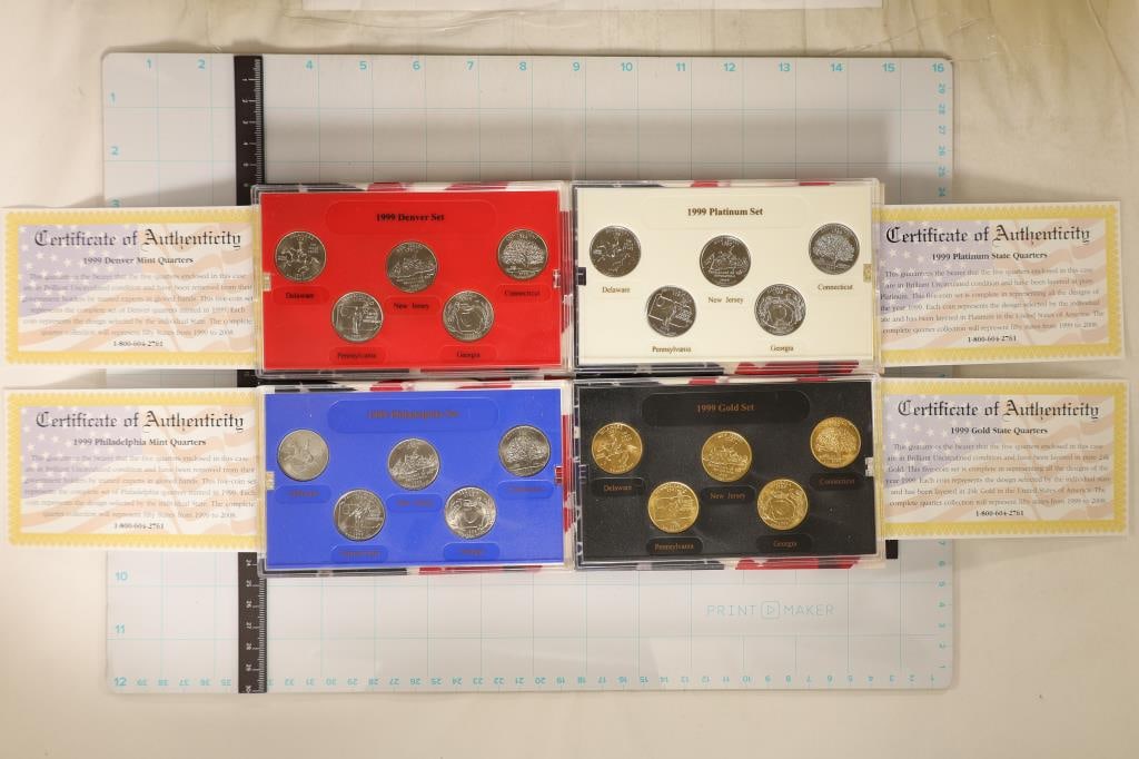 4-1999 US 50 STATE QUARTERS PROOF SETS IN BOXES (1 of 2)