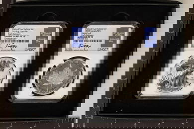 2 NGC CERTIFIED SILVER COINS PRIDE OF TWO NATIONS
