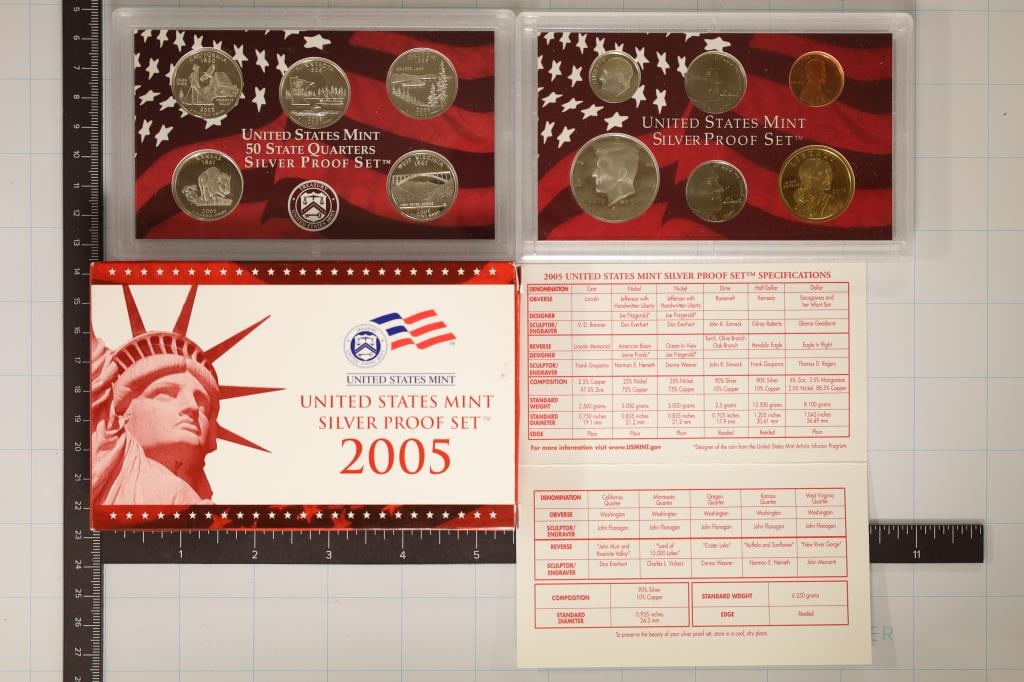 2005 US SILVER PROOF SET (WITH BOX) & CERTIFICATE (1 of 2)