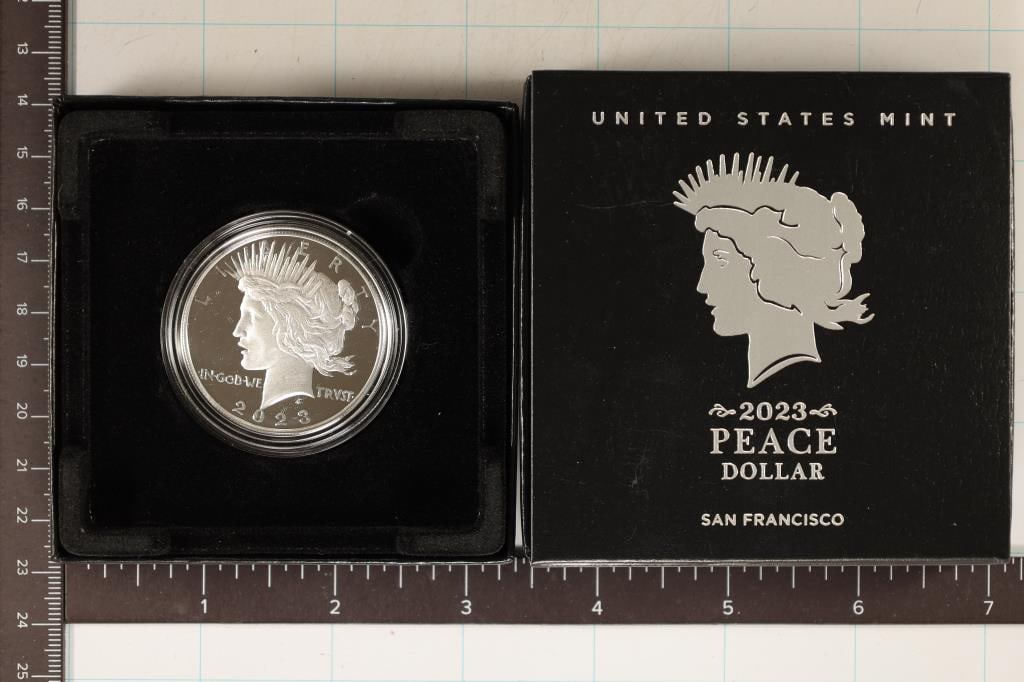 2023-S PROOF PEACE SILVER DOLLAR WITH CERTIFICATE (1 of 3)