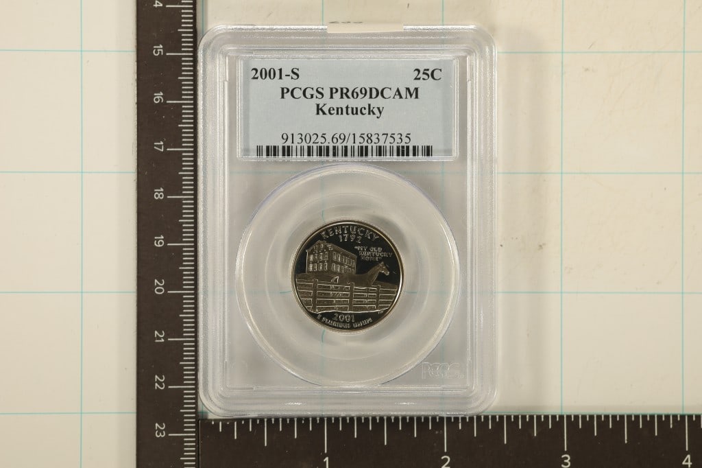 2001-S KENTUCKY QUARTER PCGS PR69 DCAM: WATCH FOR OUR NEXT AUCTION ON MONDAY DEC. 9TH, 2024 AT 7 PM EST