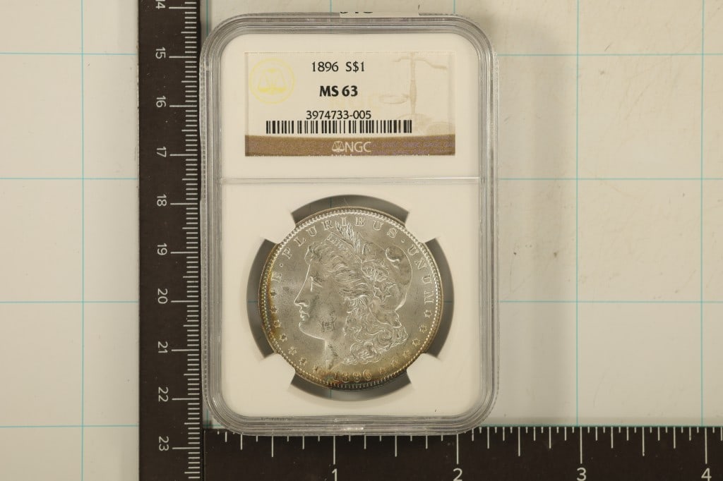 1896 MORGAN SILVER DOLLAR NGC MS63 (1 of 2)