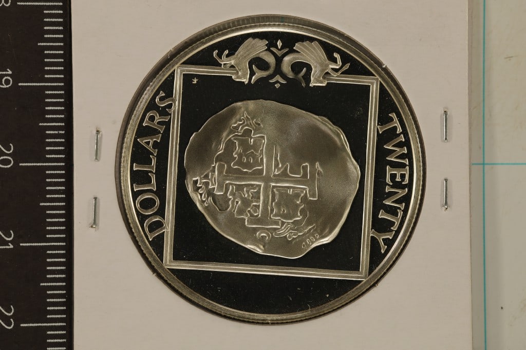 1985 BRITISH VIRGIN ISLANDS SILVER PROOF $20 COIN (1 of 2)