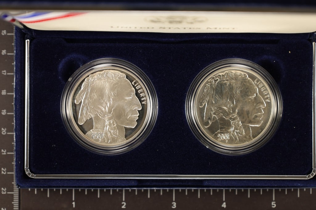 2001-P & D US 2 COIN BUFFALO SILVER DOLLAR SET (1 of 3)