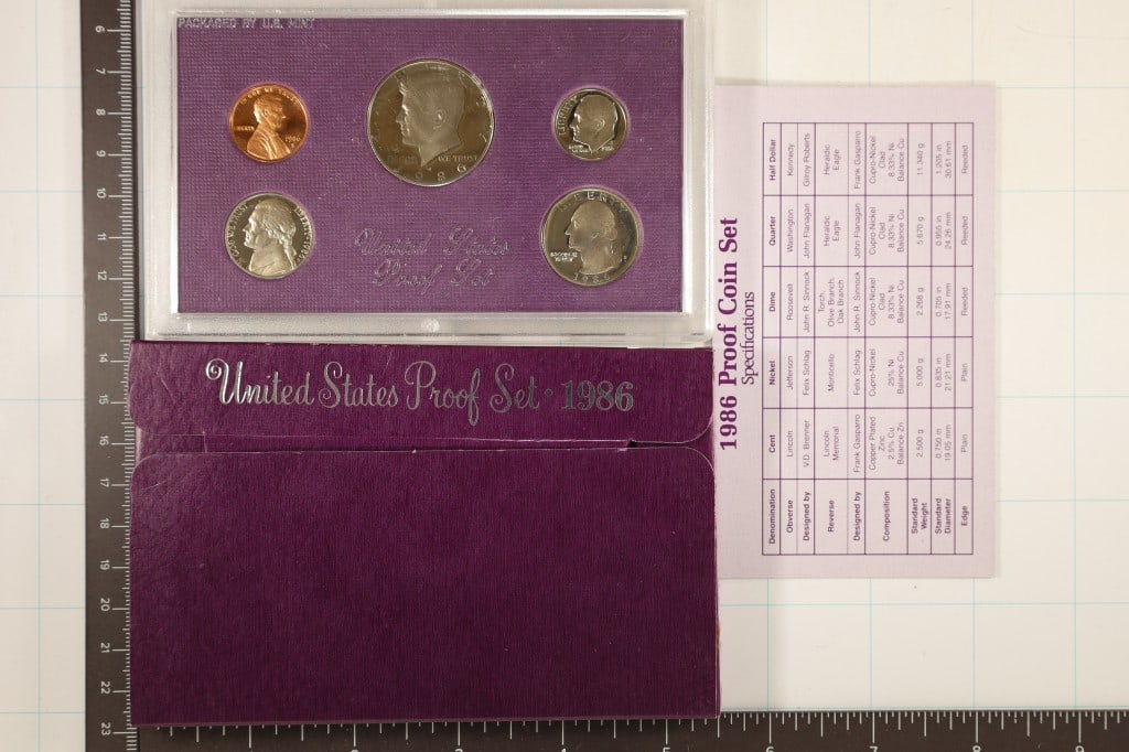 1986 US PROOF SET (WITH BOX) & CERTIFICATE (1 of 2)