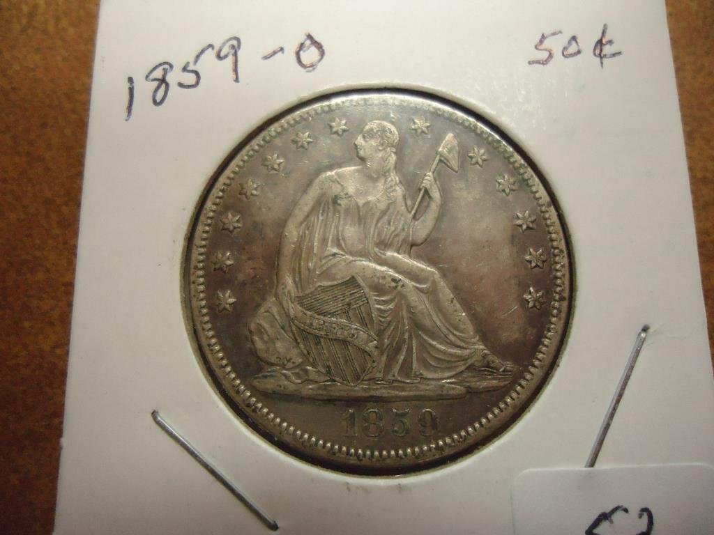 1859-O SEATED LIBERTY HALF DOLLAR EXTRA FINE (1 of 2)