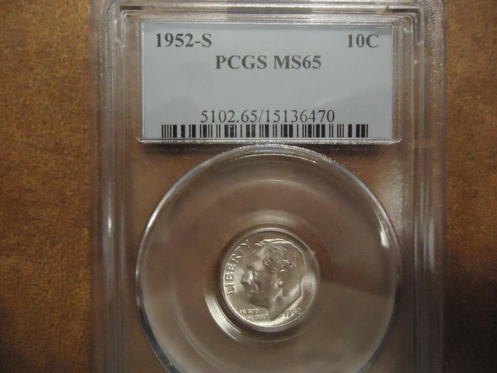1952-S SILVER ROOSEVELT DIME PCGS MS65 (1 of 2)