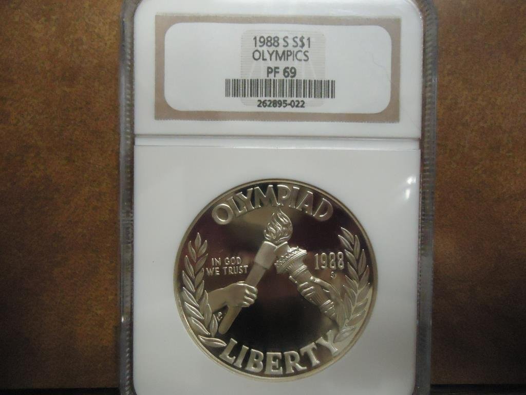 1988-S OLYMPICS SILVER DOLLAR NGC MS69 (1 of 2)