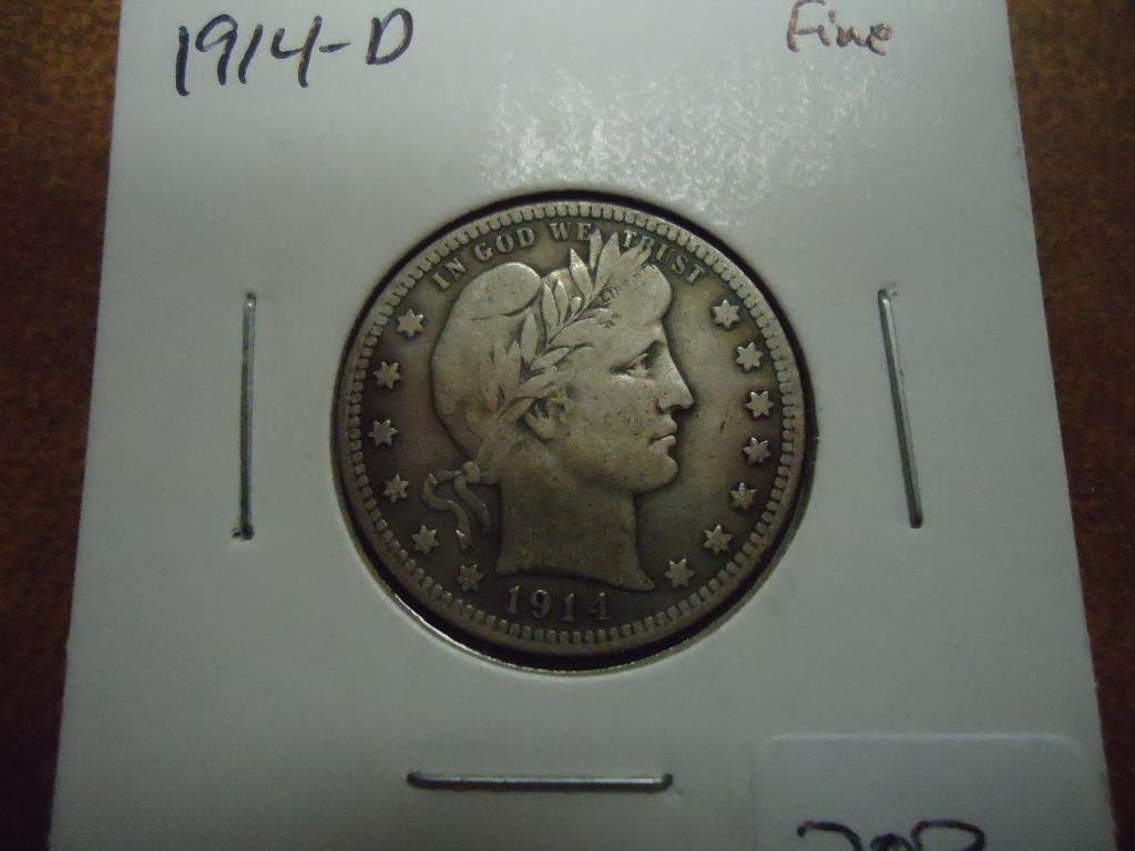 1914-D BARBER QUARTER (FINE) (1 of 2)