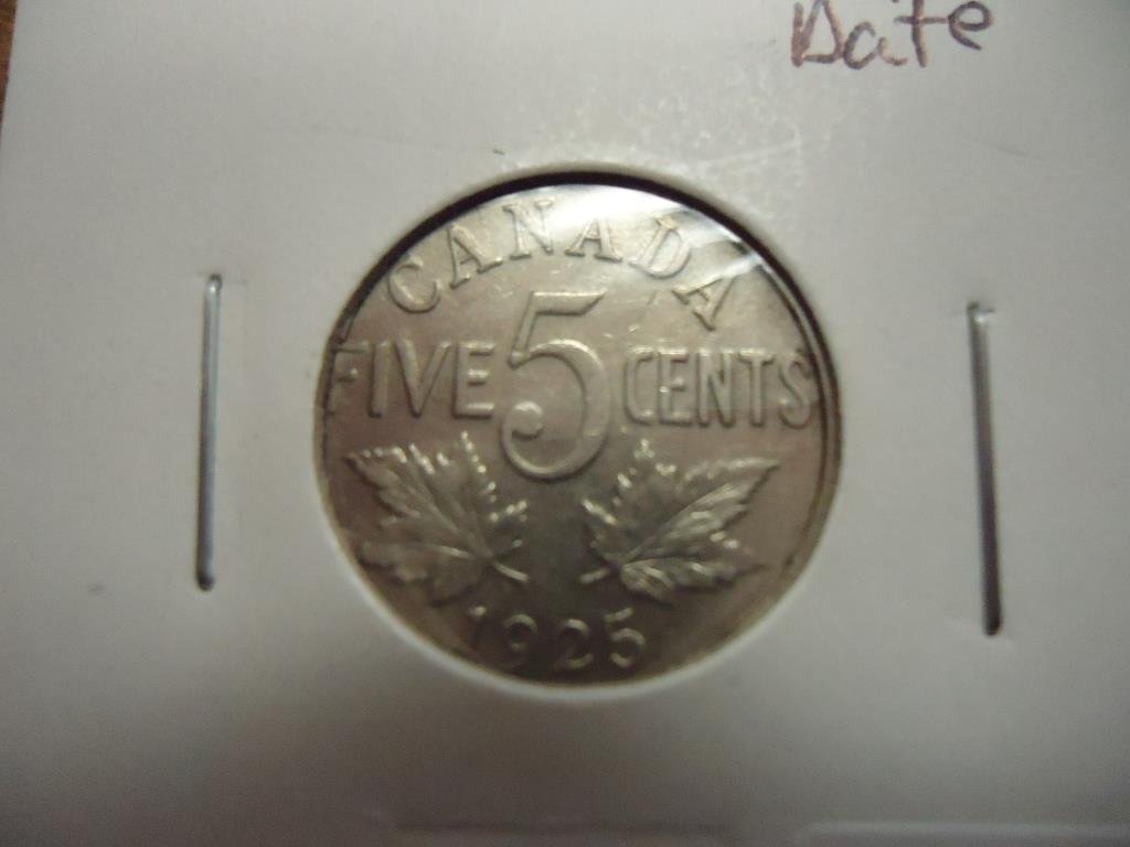 1925 CANADA 5 CENTS KEY DATE VERY GOOD RETAILS FOR (1 of 2)