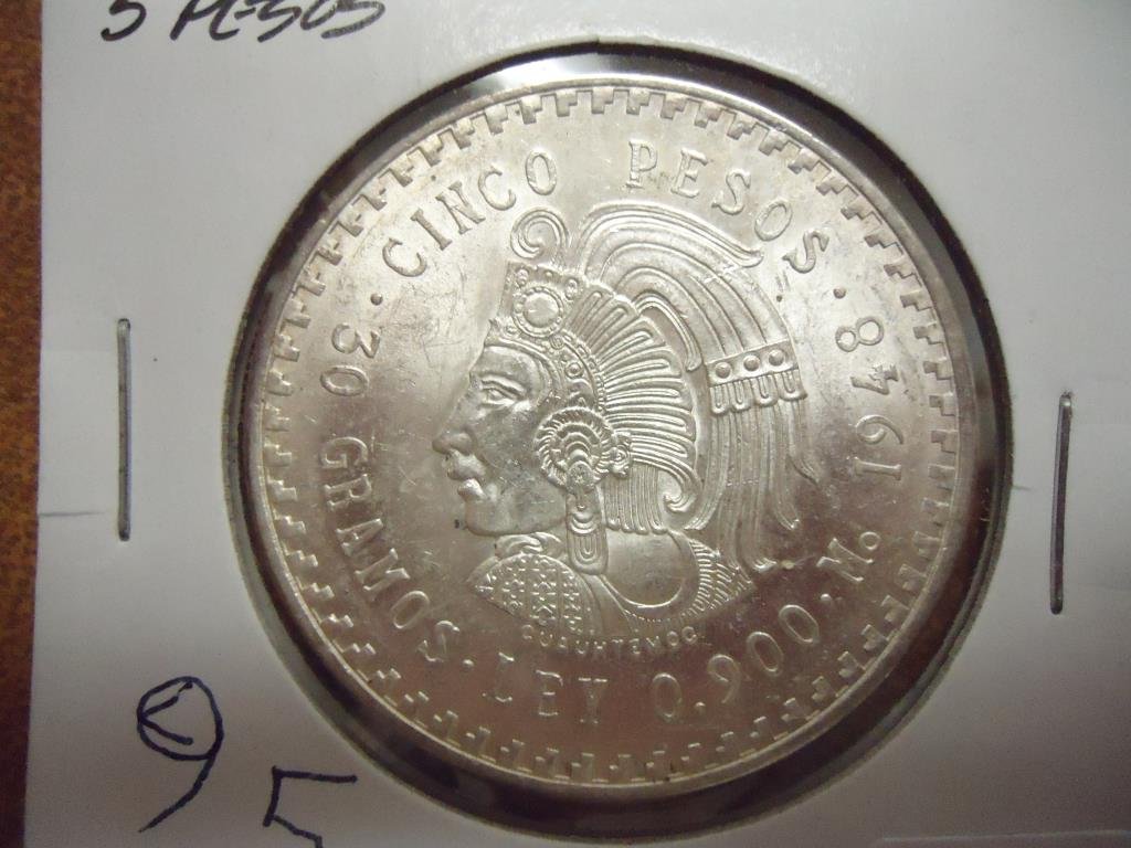 1948 MEXICO SILVER PESOS UNC .8680 OZ. ASW (1 of 2)