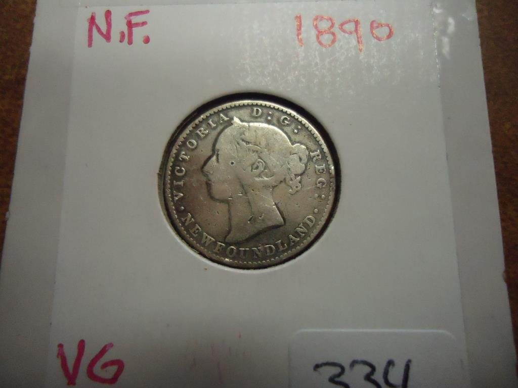 1890 NEWFOUNDLAND SILVER 10 CENTS (1 of 2)