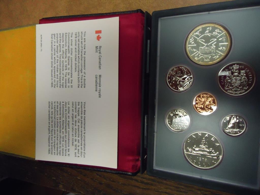 1978 CANADA DOUBLE DOLLAR PROOF SET SILVER XI GAMES, (1 of 2)
