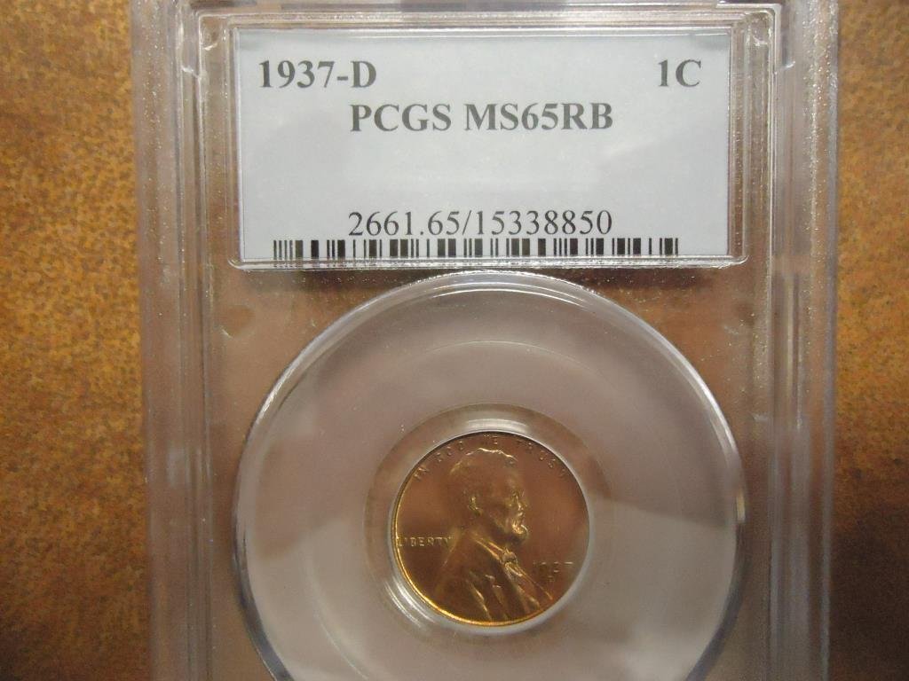 1937-D LINCOLN CENT PCGS MS65RB (1 of 2)