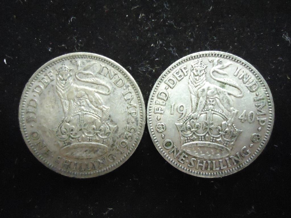 1935 & 1940 GREAT BRITAIN SILVER SHILLINGS (1 of 2)