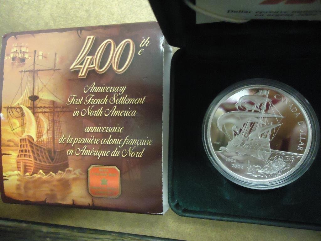 2004 CANADA PROOF SILVER DOLLAR 400TH ANNIVERSARY OF (1 of 2)