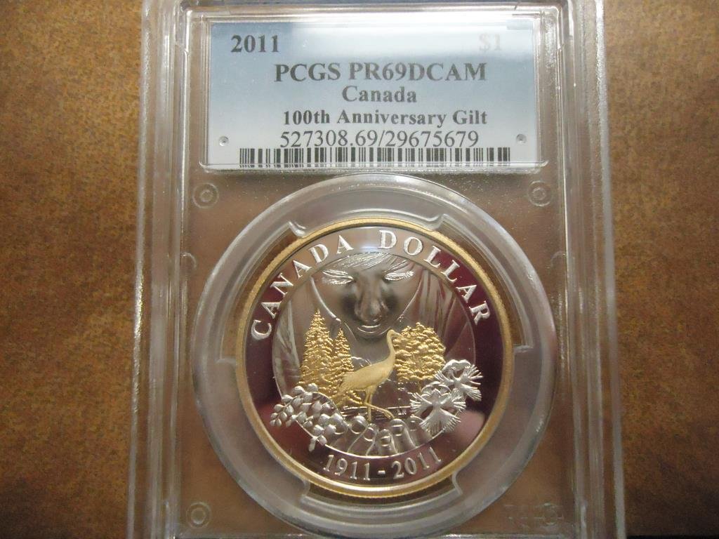 2011 CANADA SILVER DOLLAR PCGS PR69 DCAM 100TH (1 of 2)