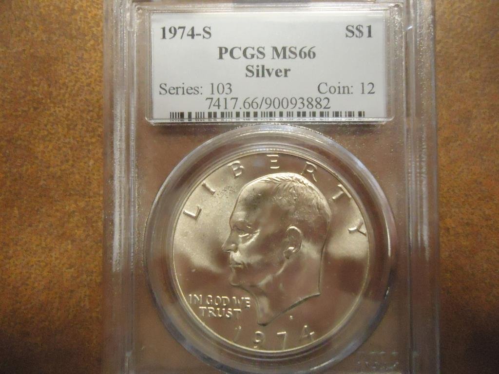 1974-S IKE SILVER DOLLAR PCGS MS66 (1 of 2)