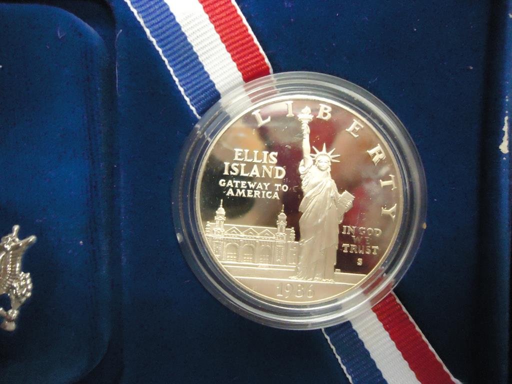 1986-S STATUE OF LIBERTY PROOF SILVER DOLLAR ORIGINAL: ORIGINAL US MINT PACKAGING