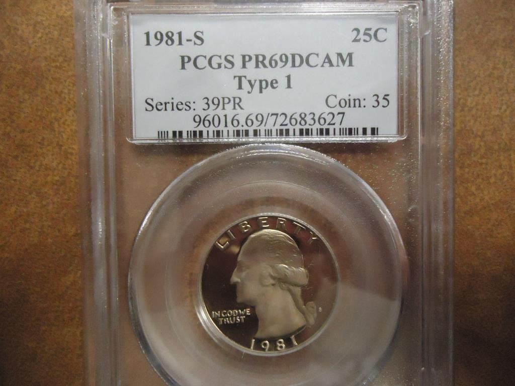 1981-S TYPE 1 WASHINGTON QUARTER PCGS PR69 DCAM (1 of 2)