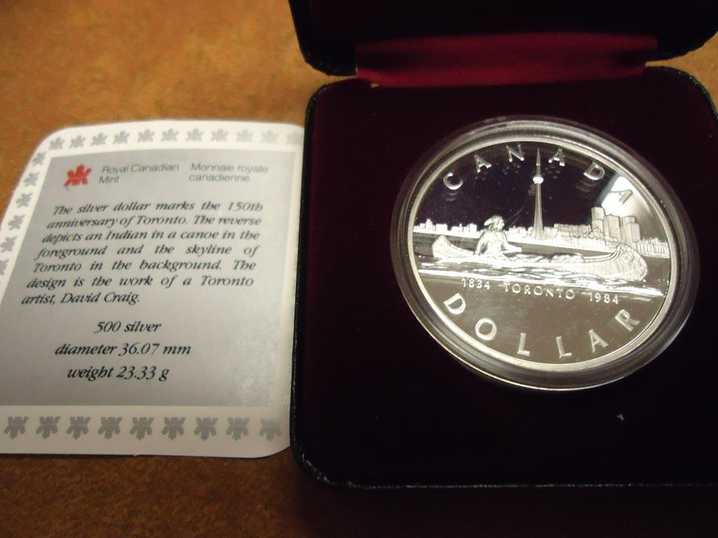 1984 CANADA TORONTO SILVER DOLLAR PF .3750 OZ. ASW, (1 of 2)