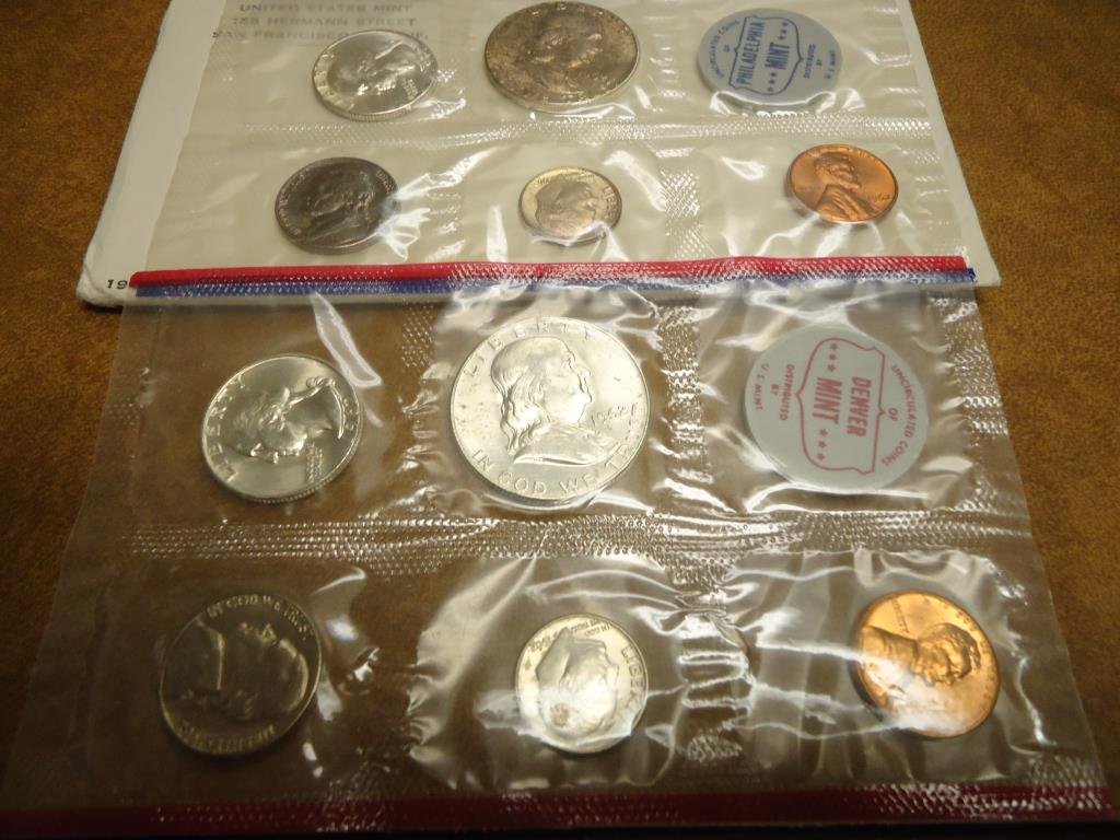 1962 SILVER US MINT SET (UNC) P/D (WITH ENVELOPE) (1 of 2)