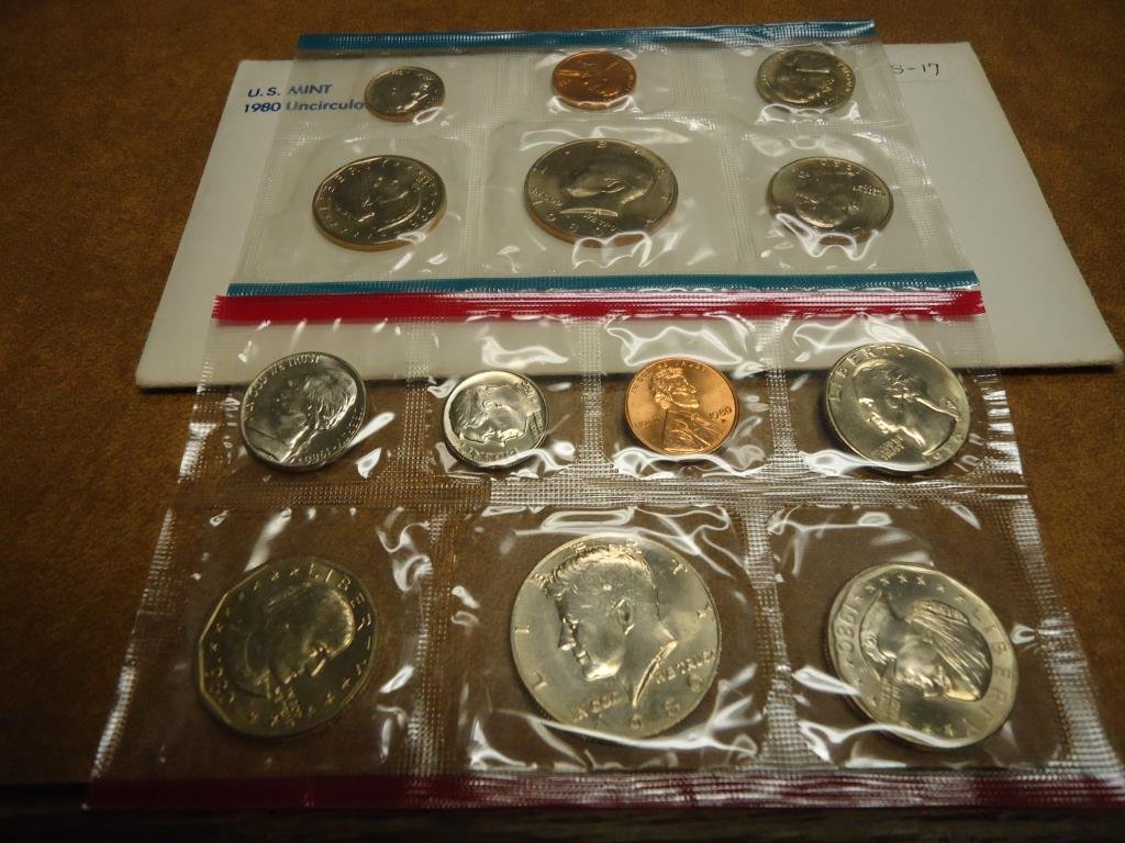 1980 US MINT SET (UNC) P/D/S (WITH ENVELOPE) THIS IS AN (1 of 2)