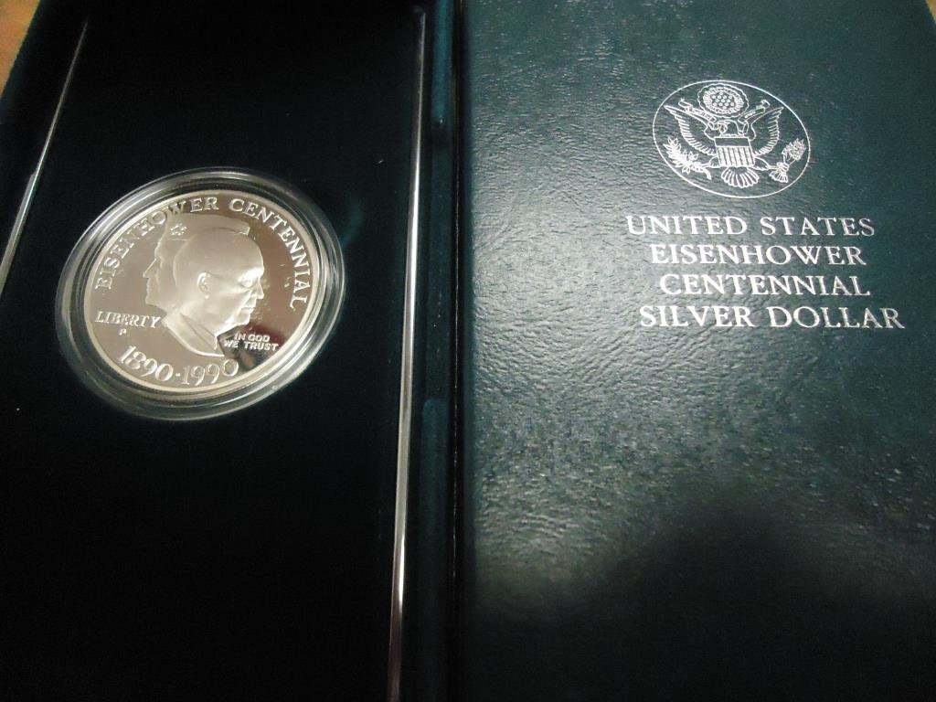 1990-P EISENHOWER CENTENNIAL PF SILVER DOLLAR ORIGINAL (1 of 2)