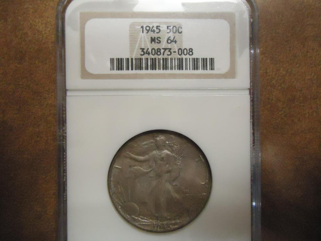 1945 WALKING LIBERTY HALF DOLLAR NGC MS64 TONED (1 of 2)