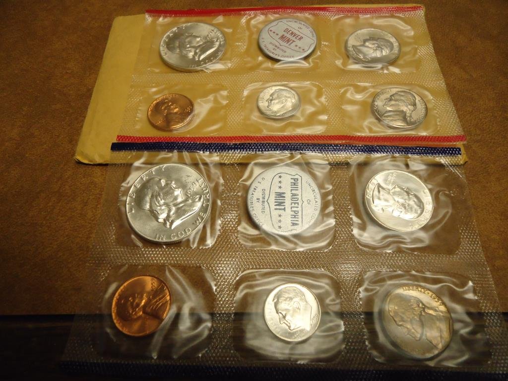 1959 SILVER US MINT SET (UNC) P/D (WITH ENVELOPE) (1 of 2)