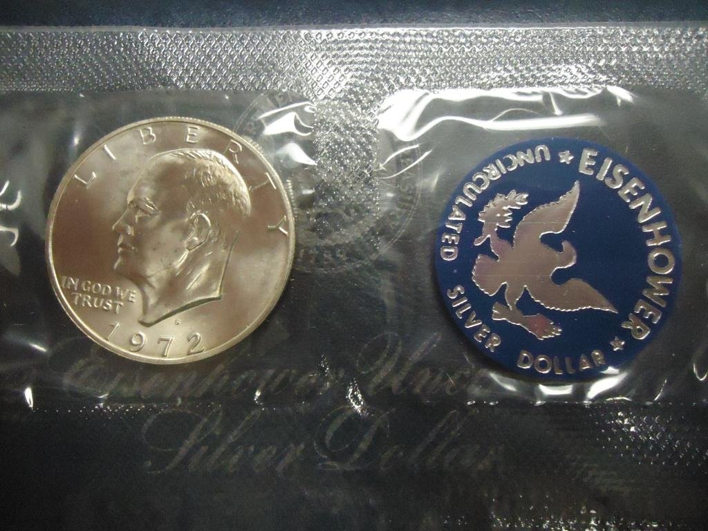 1972-S  IKE SILVER DOLLAR UNCIRCULATED (BLUE PACK) (1 of 2)