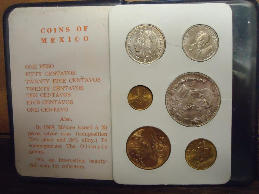 MEXICO 6 COIN UNC SET AS SHOWN (1 of 3)