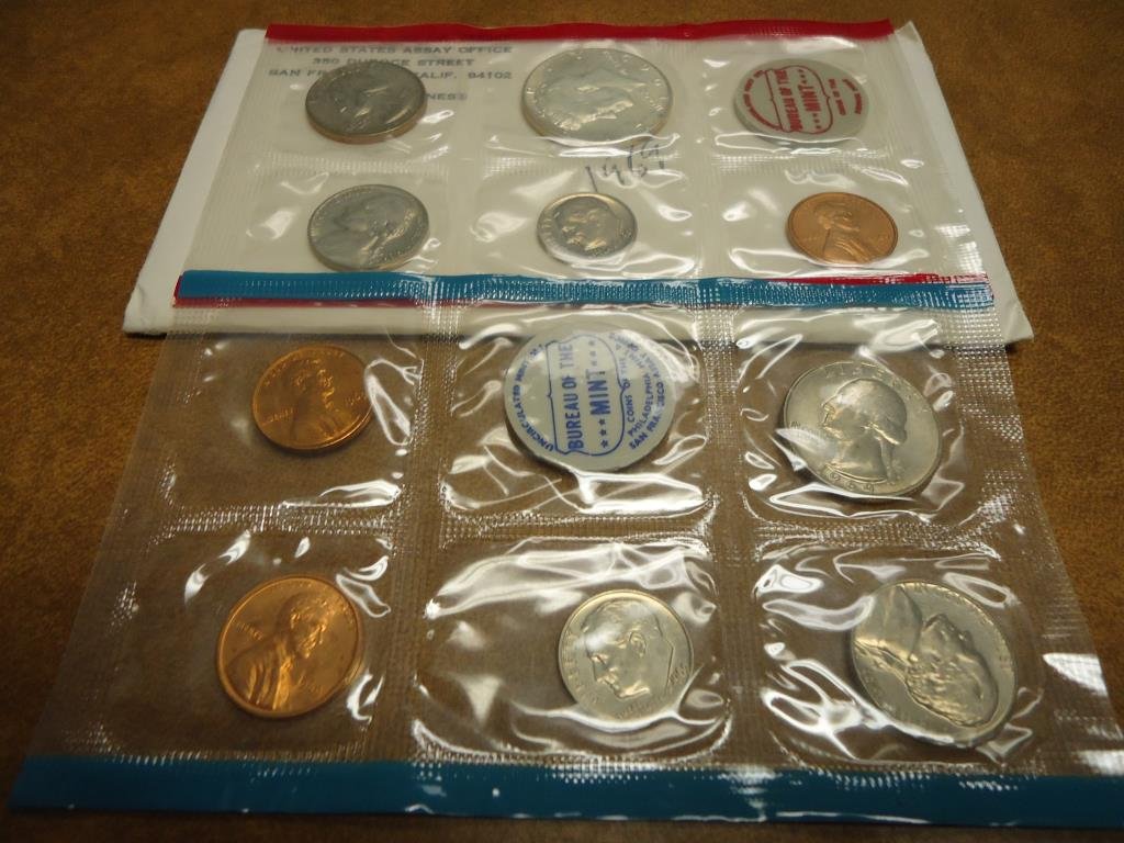 1969 US MINT SET (UNC) P/D/S (WITH ENVELOPE) 40% SILVER (1 of 2)