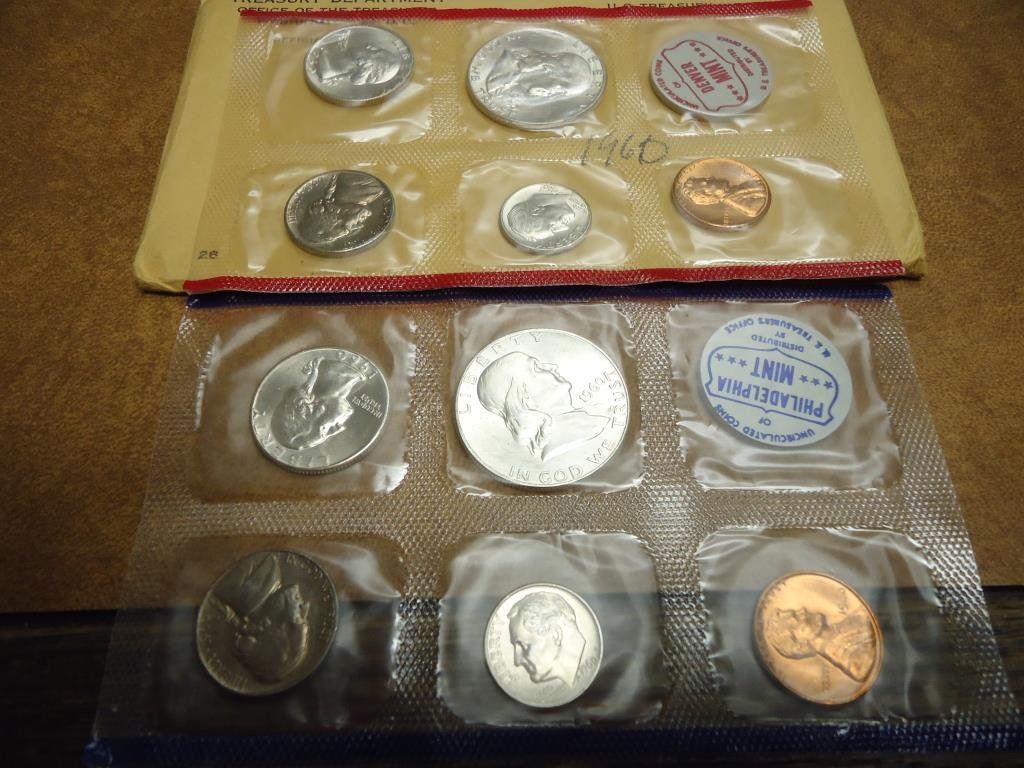 1960 SILVER US MINT SET (UNC) P/D (WITH ENVELOPE) (1 of 2)