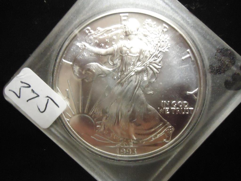 1993 AMERICAN SILVER EAGLE UNC (1 of 2)