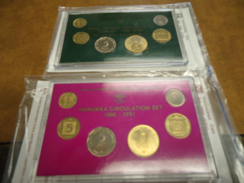 2-1990 ISRAEL UNC COIN SETS ORIGINAL MINT PACKAGE 1 IS (1 of 2)