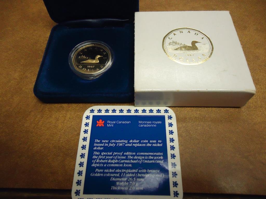 1987 CANADA PROOF LOON DOLLAR ORIGINAL ROYAL CANADIAN (1 of 2)