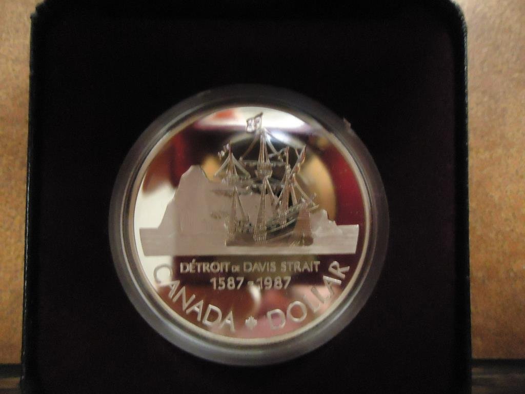 1987 CANADA DAVIS STRAIT SILVER DOLLAR PROOF .3750 OZ. (1 of 2)