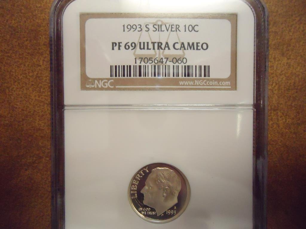 1993-S SILVER ROOSEVELT DIME NGC PF69 ULTRA CAMEO (1 of 3)